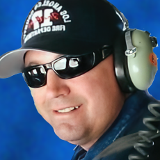 Captain Steven McCann, Los Angles County Fire Department 17 on his hat.